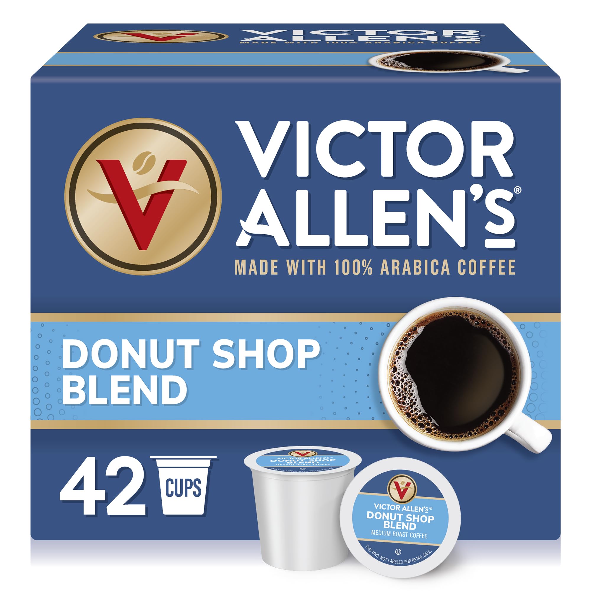 Victor Allen's Coffee Variety Pack (Morning Blend, 100% Colombian, Donut Shop Blend, French Roast), 42 Count, Single Serve Coffee Pods for Keurig K-Cup Brewers