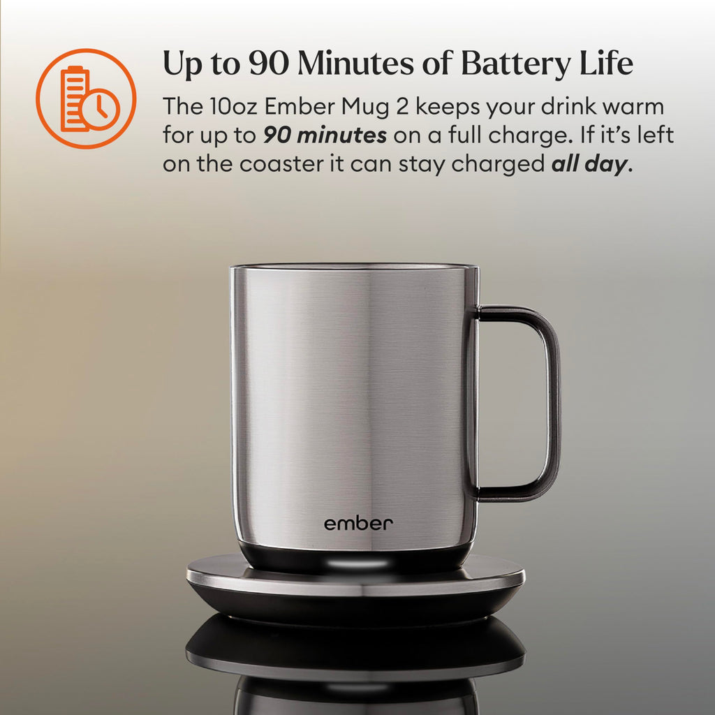 Ember Temperature Control Smart Mug 2, 14 Oz, App-Controlled Heated Coffee Mug with 80 Min Battery Life and Improved Design, Black