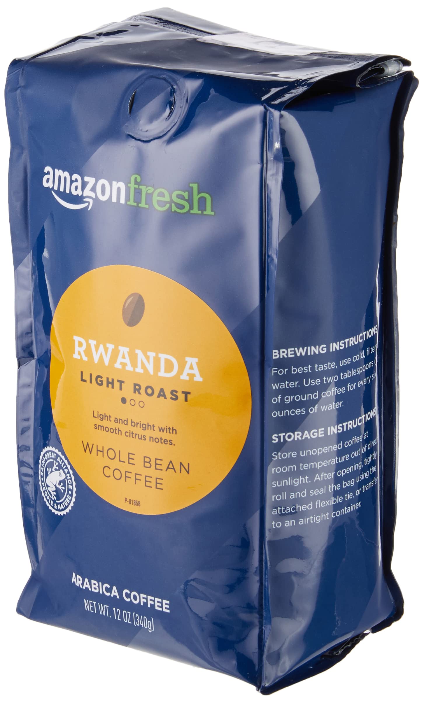Amazon Fresh, Nicaragua Whole Bean Coffee, Medium Roast, 12 Oz