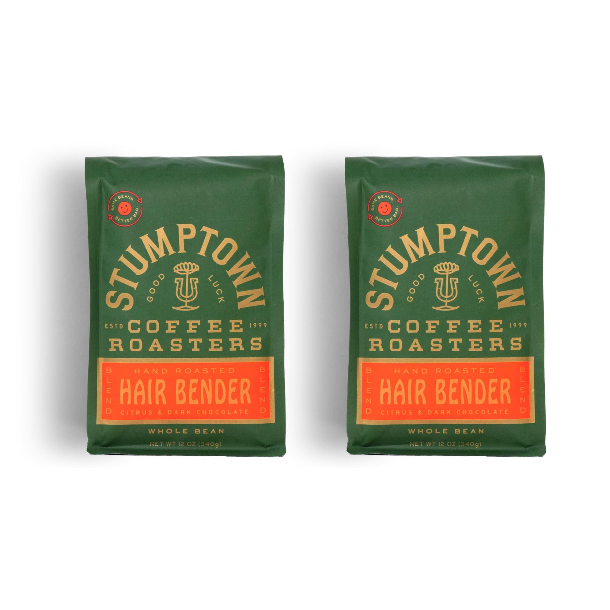 Stumptown Coffee Roasters, Medium Roast Whole Bean Coffee, 100% Arabica Coffee - Hair Bender 12 Ounce Bag with Flavor Notes of Citrus and Dark Chocolate