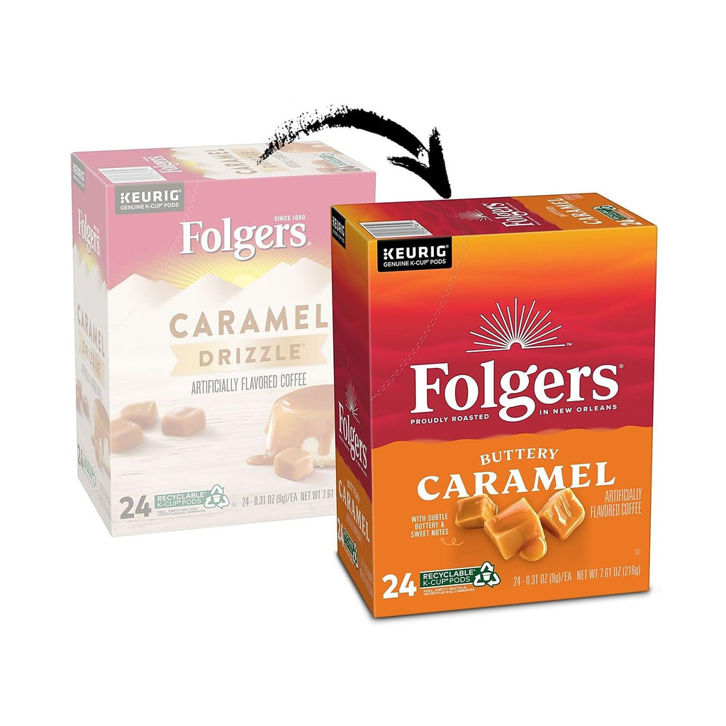 Folgers French Vanilla Artificially Flavored Coffee, Keurig K-Cup pods, 10 Count Box (Pack of 6)