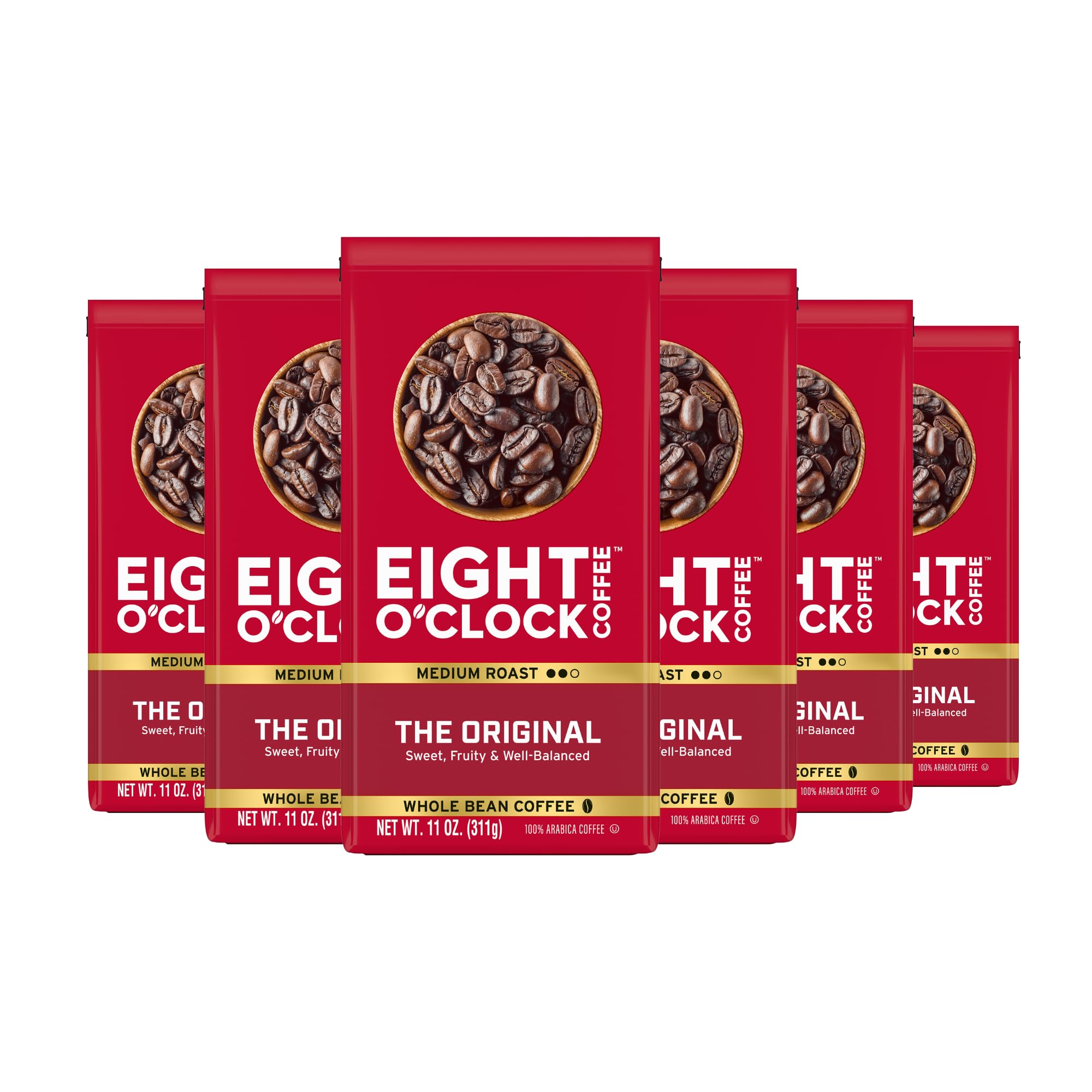 Eight O'Clock Coffee The Original, Medium Roast Whole Bean Coffee, Sweet, Fruity, Well Balanced, 30 Ounce (Pack of 1)