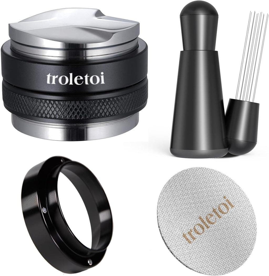 54mm Espresso Accessories Kit – Coffee Distributor & Tamper Leveler, WDT Tool, Dosing Funnel and Puck Screen, Fits Breville 54mm Espresso Machines, Barista Espresso Machine Accessories