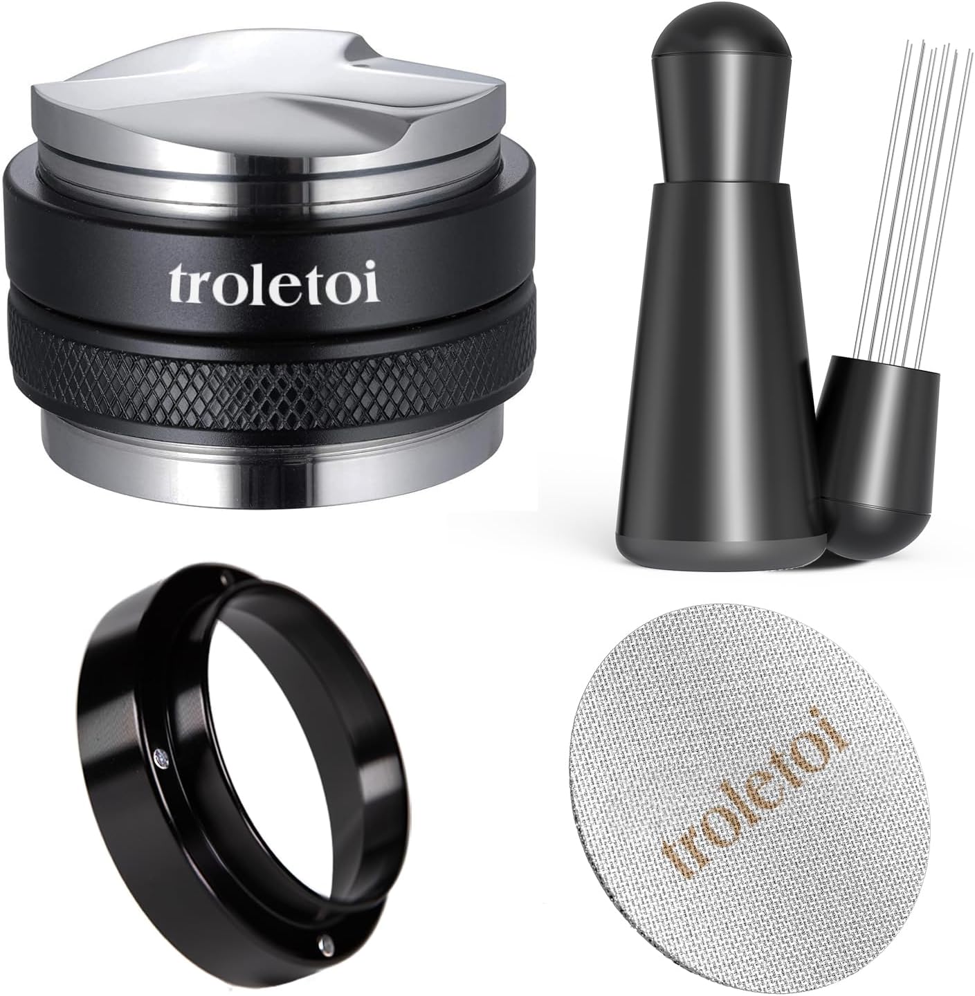 54mm Espresso Accessories Kit – Coffee Distributor & Tamper Leveler, WDT Tool, Dosing Funnel and Puck Screen, Fits Breville 54mm Espresso Machines, Barista Espresso Machine Accessories