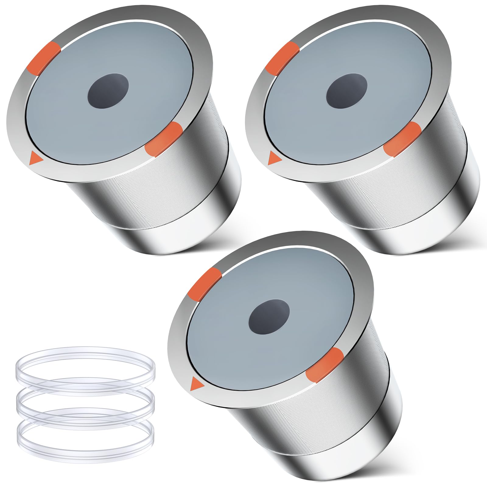 Noalto Reusable K Cups and Coffee Pods,Universal stainless steel k Cups for Keurig 2.0 and 1.0 Coffee Makers machine(2pack)