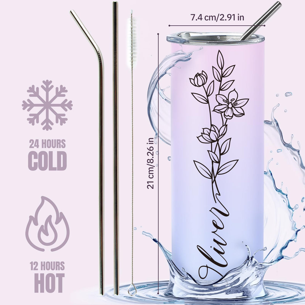 Personalized Tumbler Custom Coffee Tumbler Laser Engrave with Name 20 Oz Stainless Steel Travel Tumbler Cup Mug Personalized Gifts for Birthday Christmas Anniversary for Men Women Kids
