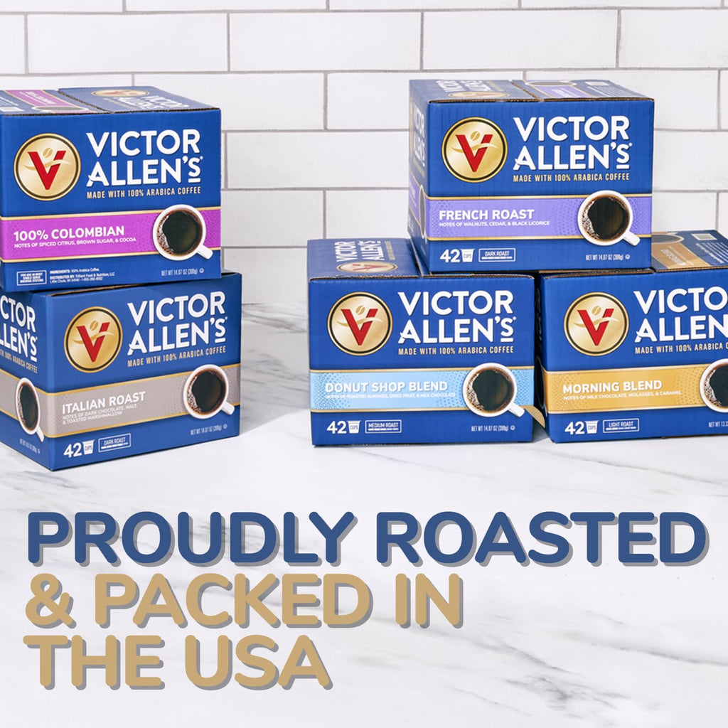 Victor Allen's Coffee White Chocolate Caramel Flavored Cappuccino, 42 Count, Single Serve Cups for Keurig K-Cup Brewers