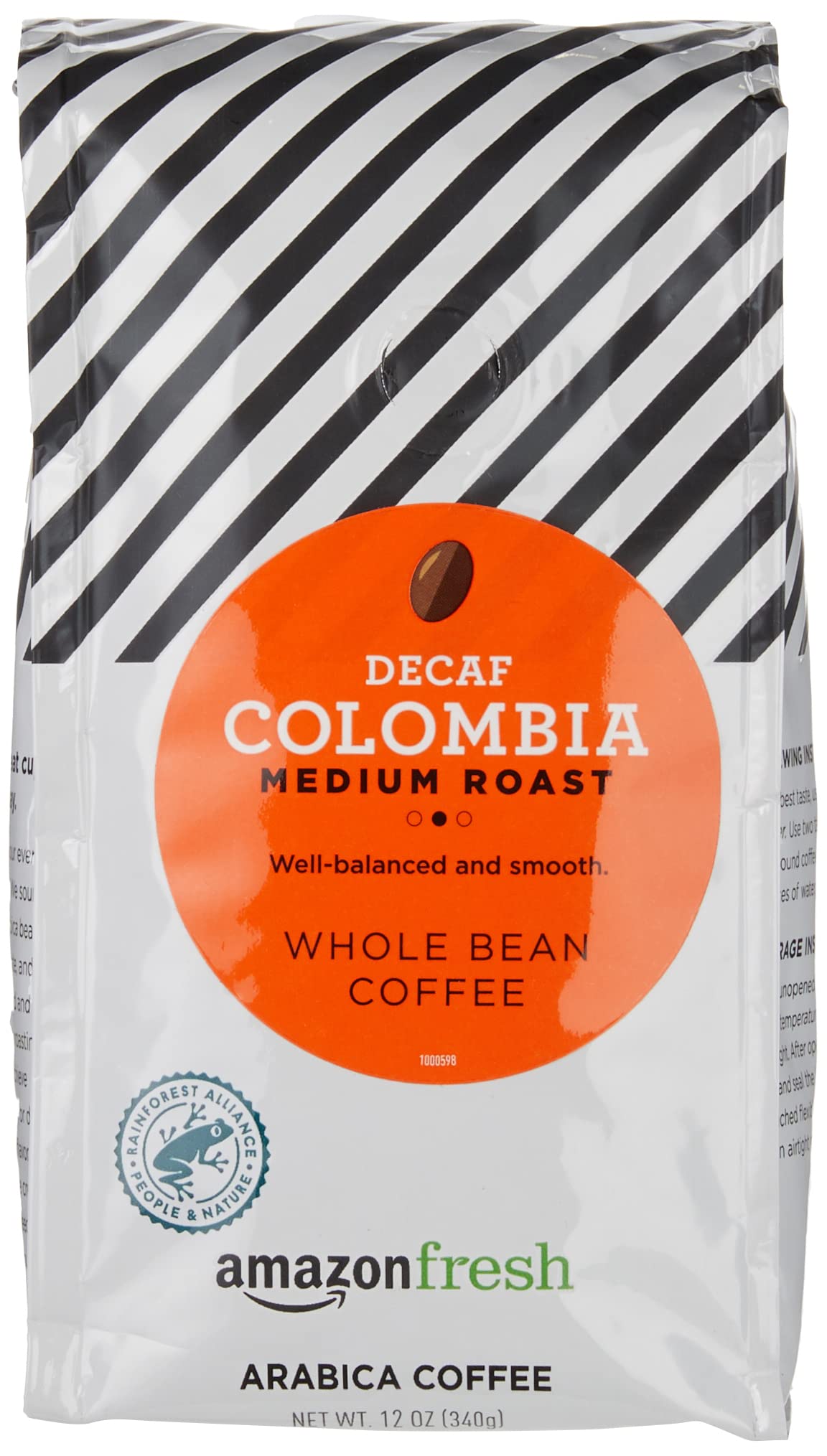 Amazon Fresh Colombia Whole Bean Coffee, Medium Roast, 12 Ounce