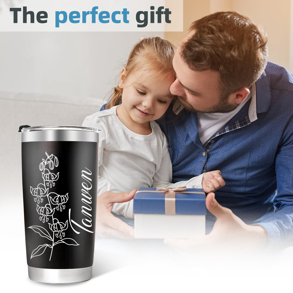 Personalized Tumbler Custom Coffee Tumbler Laser Engrave with Name 20 Oz Stainless Steel Travel Tumbler Cup Mug Personalized Gifts for Birthday Christmas Anniversary for Men Women Kids