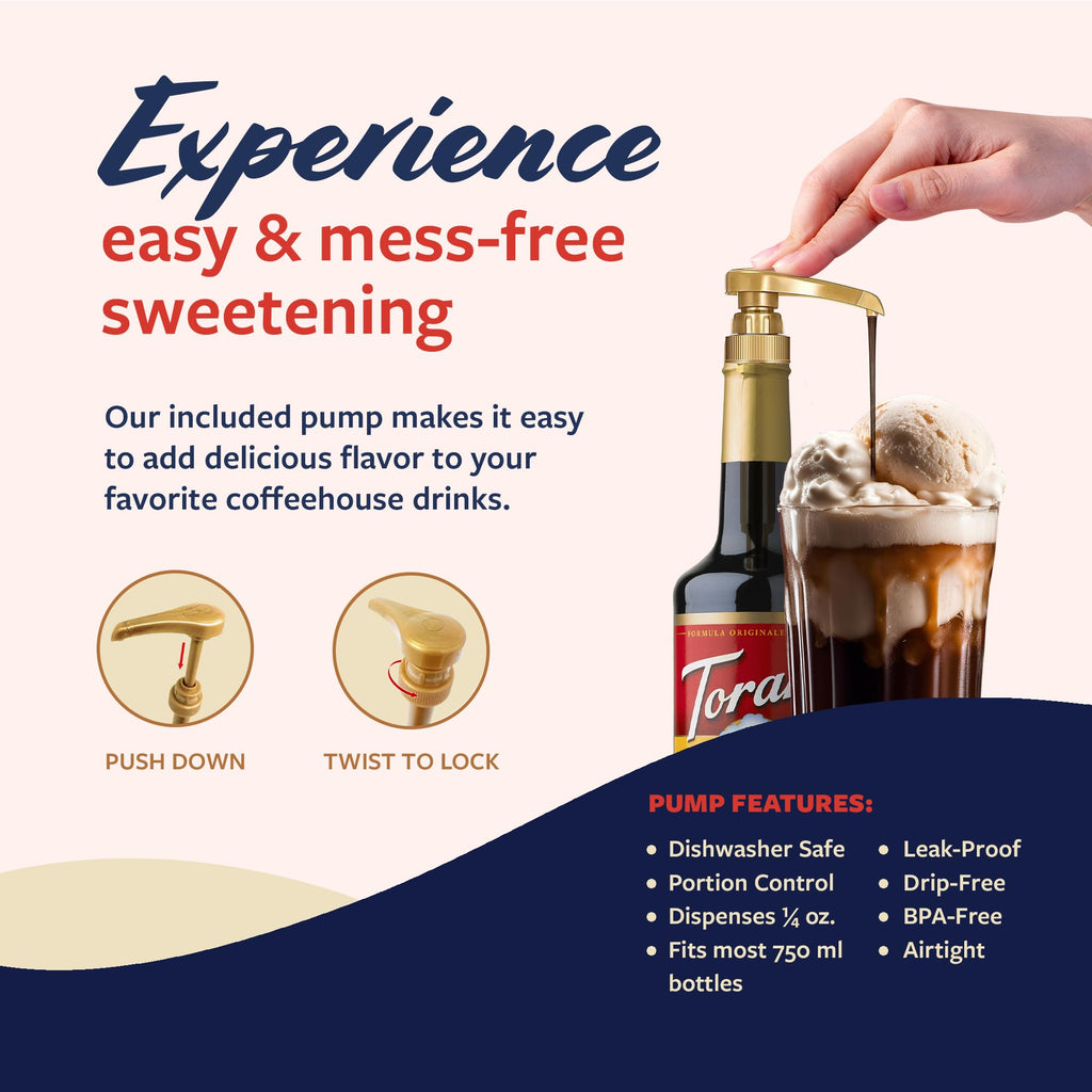 Torani Coffee Syrup, Vanilla Flavored Syrup for Drinks, Pump Included, 25.4 Fl Oz