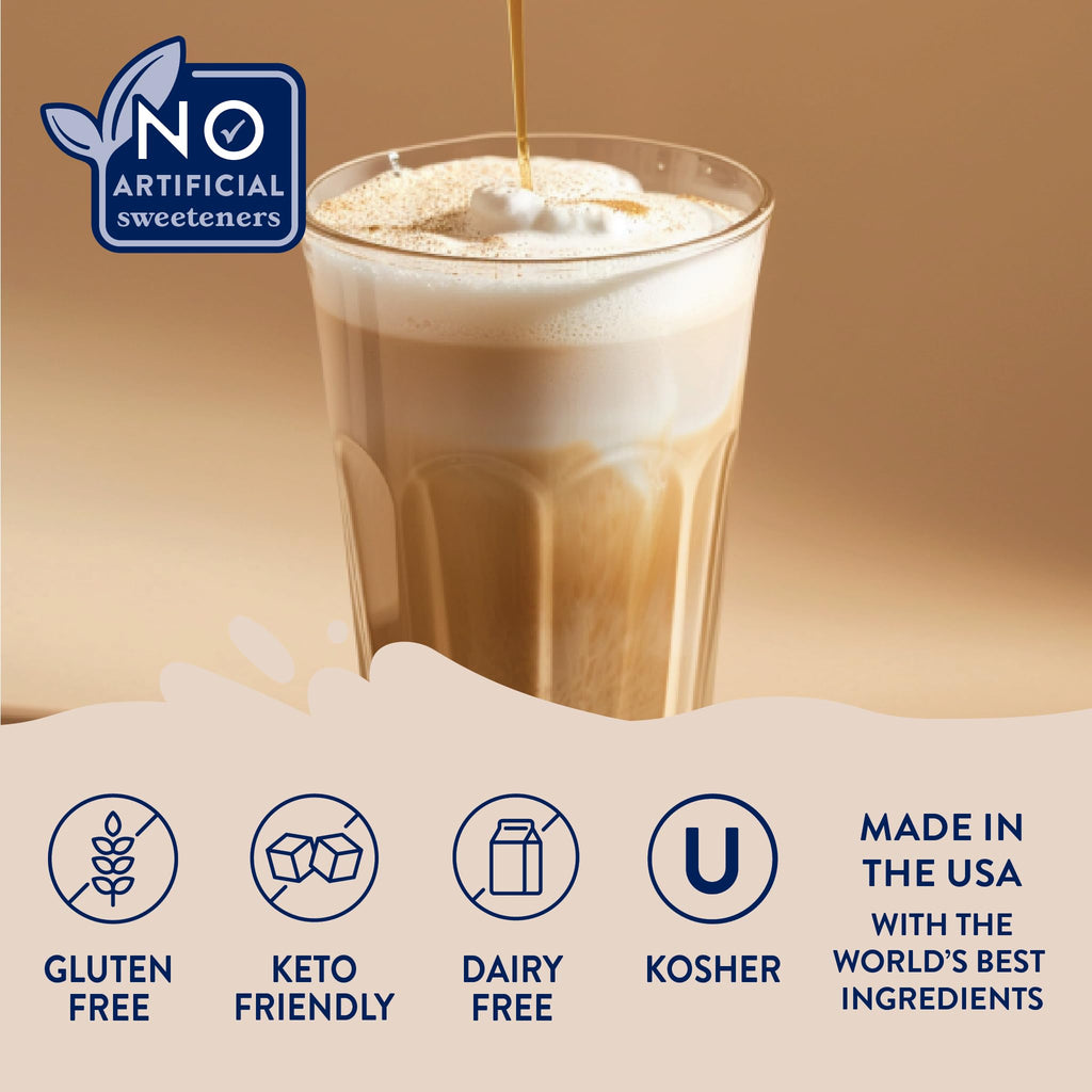 Jordan's Skinny Mixes Sugar Free Coffee Syrup, Cinnamon Dolce Coffee Flavoring Syrup, Naturally Sweetened Zero Calorie Drink Mix, Lattes, Baking or Protein Shake, Dairy & Gluten Free, 12.7 Fl Oz