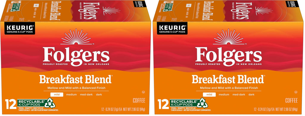 Folgers Black Silk, Dark Roast Coffee, Keurig K-Cup Pods, 12-Count Boxes (Pack of 6)