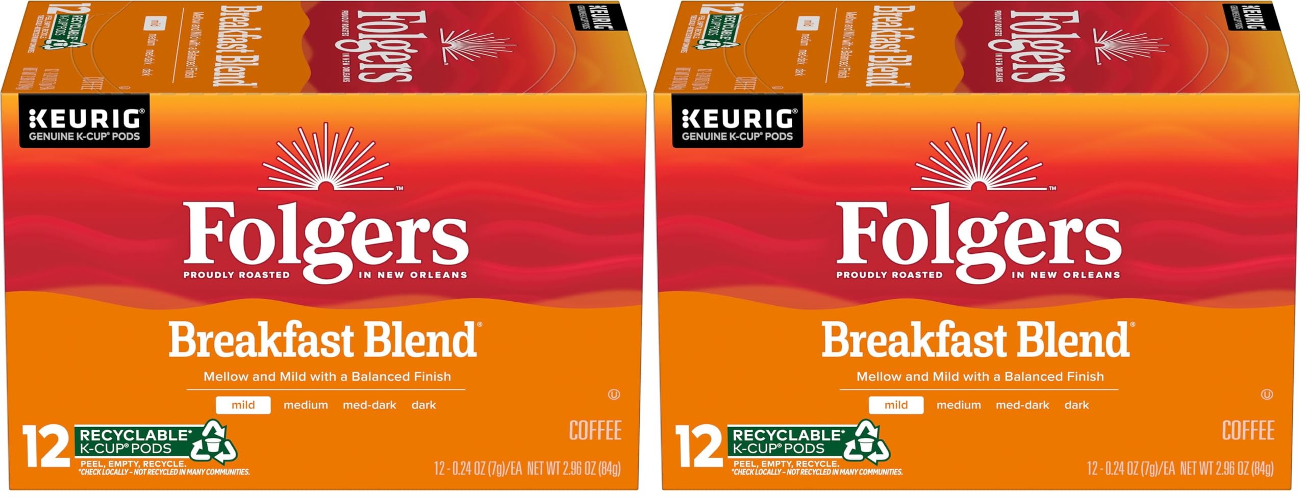 Folgers Black Silk, Dark Roast Coffee, Keurig K-Cup Pods, 12-Count Boxes (Pack of 6)