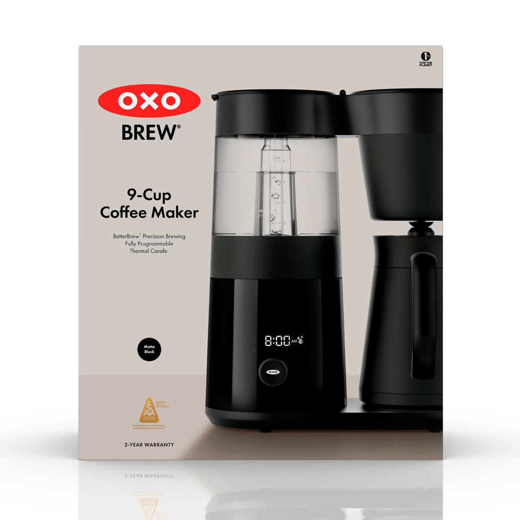OXO Brew 9-Cup Coffee Maker – Stainless Steel, Programmable Coffee Machine with Single Serve or Full Carafe Options, SCA Certified Home Brewer