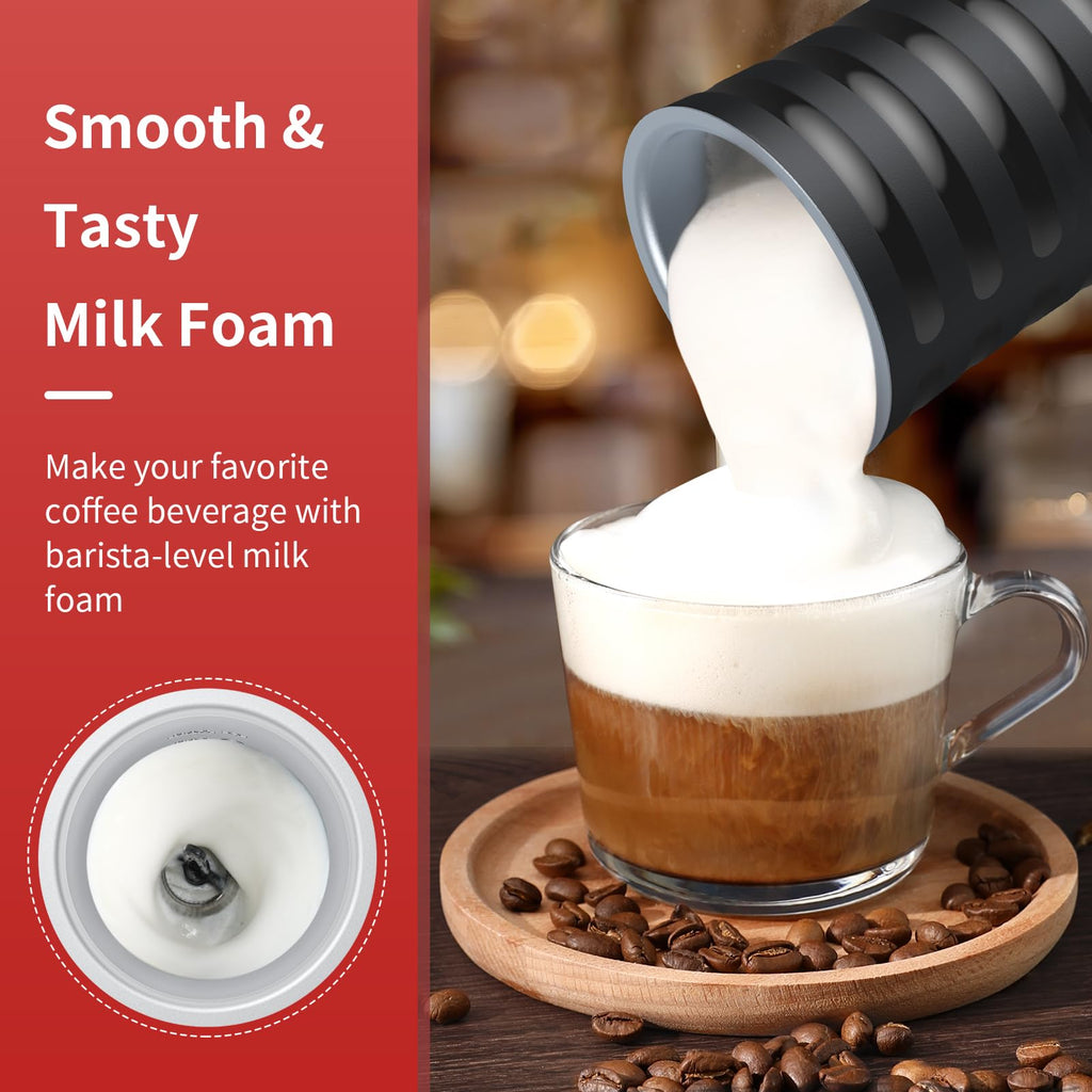 Electric Milk Frother, Paris Rhône 4-in-1 Milk Steamer and Frother, Hot & Cold Foam Milk Warmer with Temperature Control, Auto Shut-Off Frothers for Coffee, Latte,Macchiato, Cappuccino