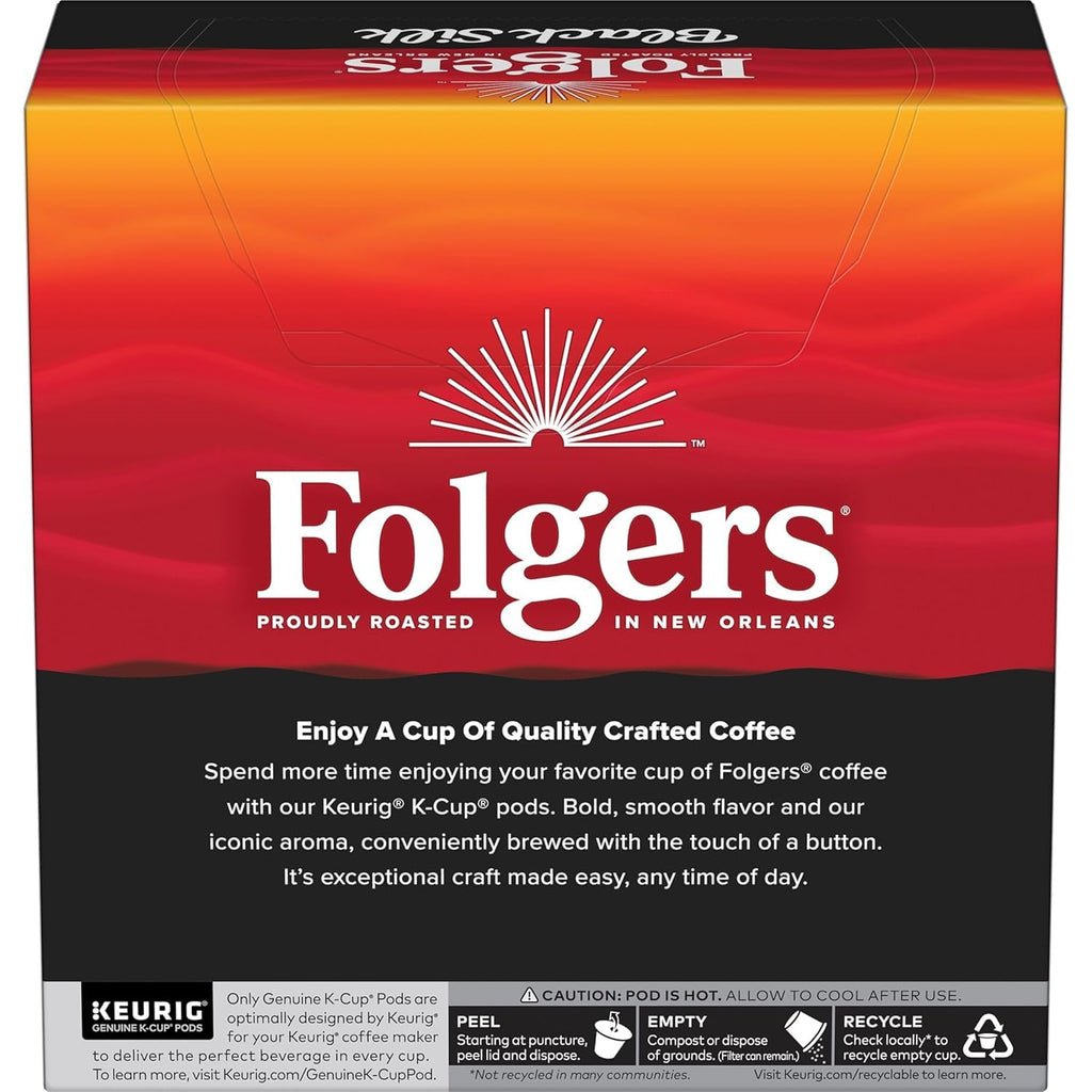 Folgers Black Silk, Dark Roast Coffee, Keurig K-Cup Pods, 12-Count Boxes (Pack of 6)