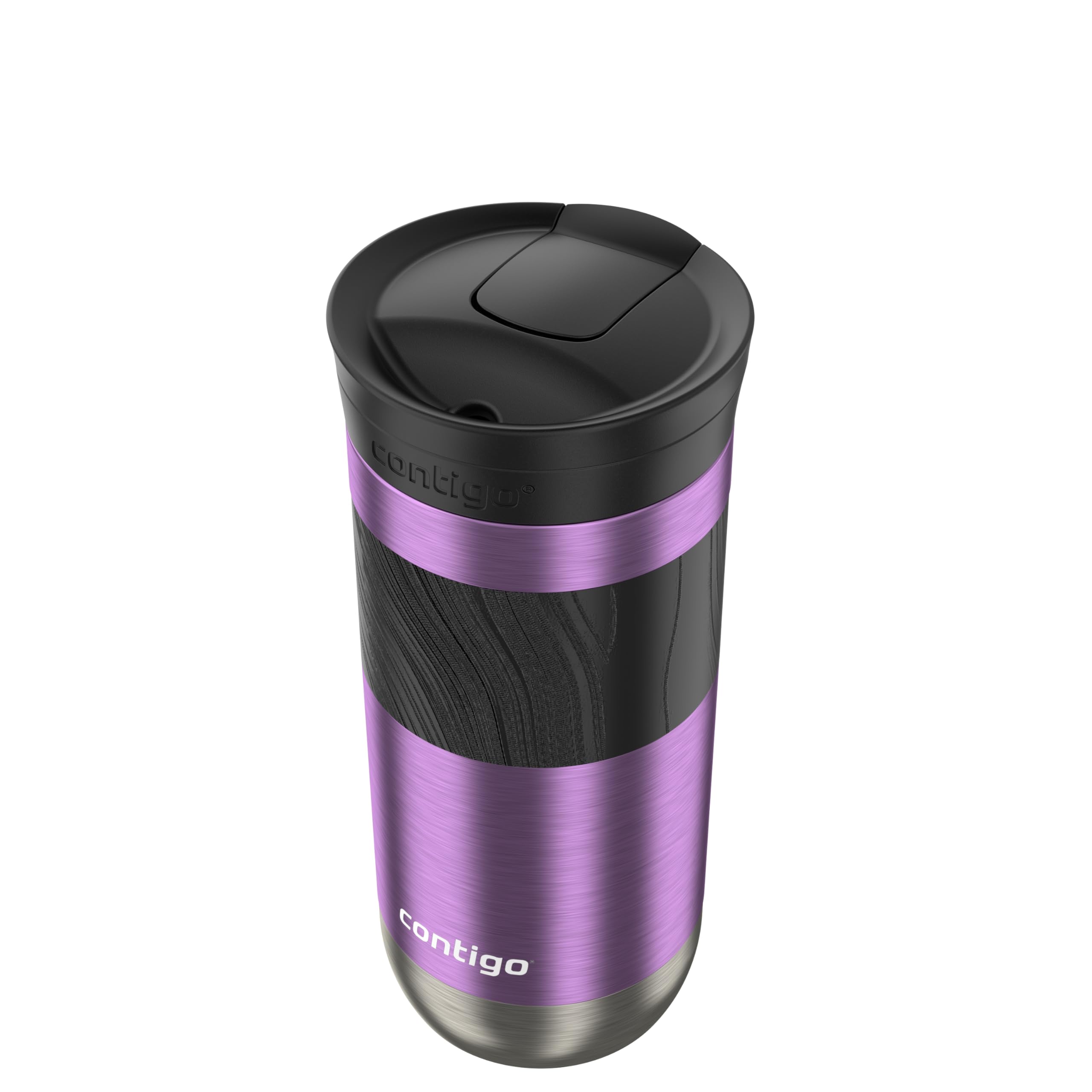 Contigo Byron Vacuum-Insulated Stainless Steel Travel Mug with Leak-Proof Lid Reusable Coffee Mug or Water Bottle BPA-Free 16oz Licorice Keeps Beverages Hot for 6 Hours or Cold for 12 Hours