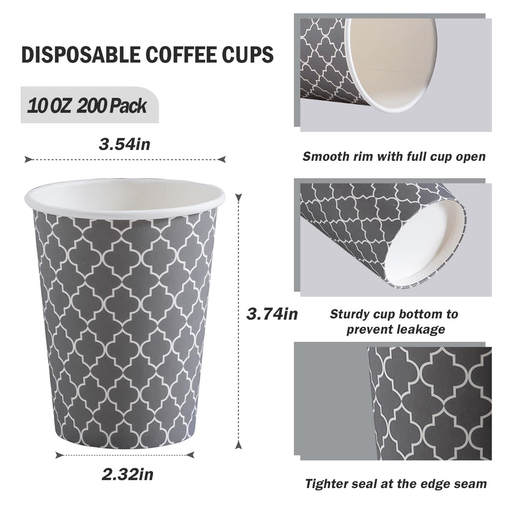 Lamosi Coffee Cups 12 oz 180 Pack, Disposable Paper Coffee Cups, Disposable Cups,12 oz Hot Cup,12oz Paper Insulated Cup for Cold Hot Drinks (No Lids)