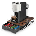 EVERIE Nespresso Vertuo Pod Holder Drawer, Coffee Pod Organizer with Universal Slots, Holds 40 Large or 52 Small Capsules, Tempered Glass Top Storage Drawer for Coffee Makers, 12" x 16.5" x 3.5"