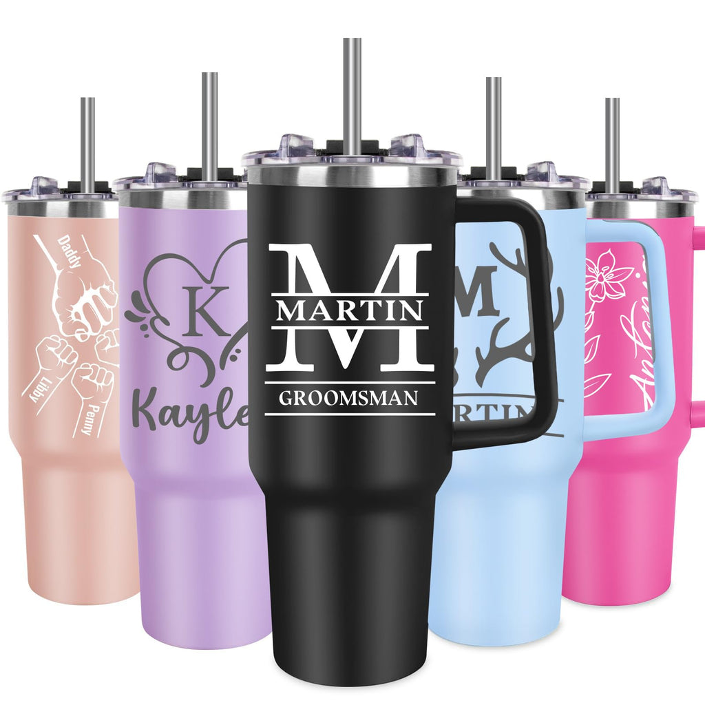 Personalized Tumbler Custom Coffee Tumbler Laser Engrave with Name 20 Oz Stainless Steel Travel Tumbler Cup Mug Personalized Gifts for Birthday Christmas Anniversary for Men Women Kids
