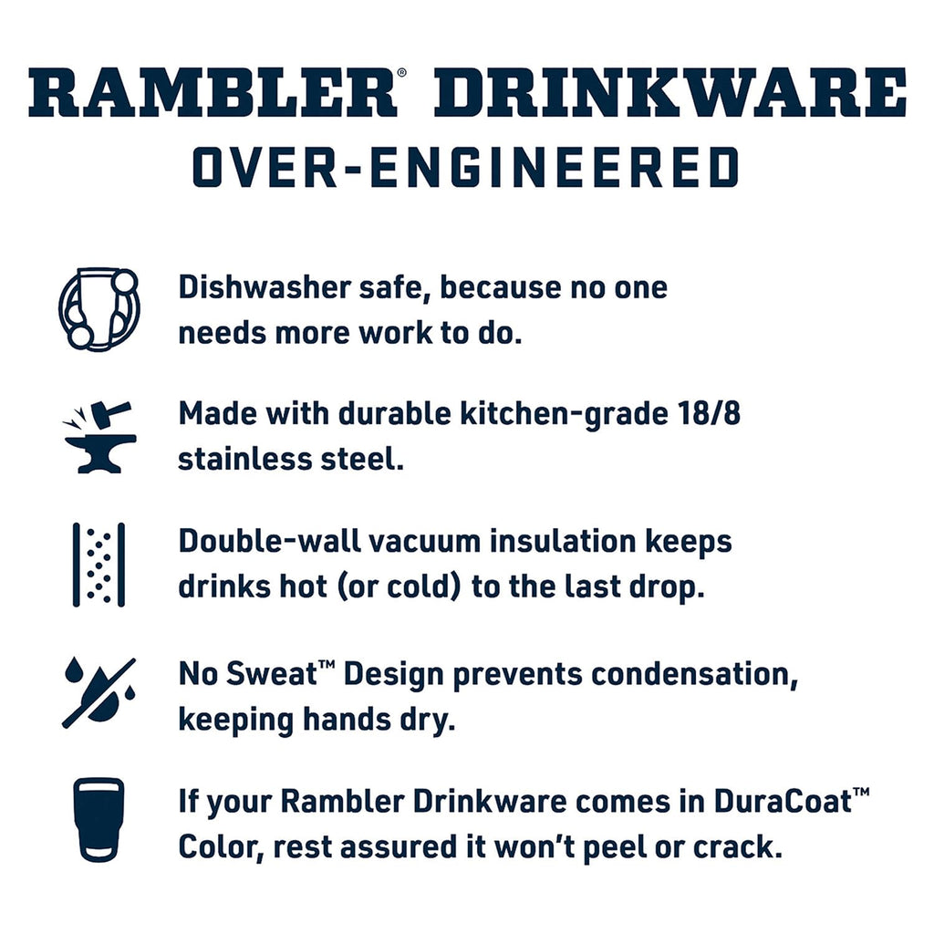 YETI Rambler 35 oz Tumbler with Handle and Straw Lid, Travel Mug Water Tumbler, Vacuum Insulated Cup with Handle, Stainless Steel, Moon Dust - Textured