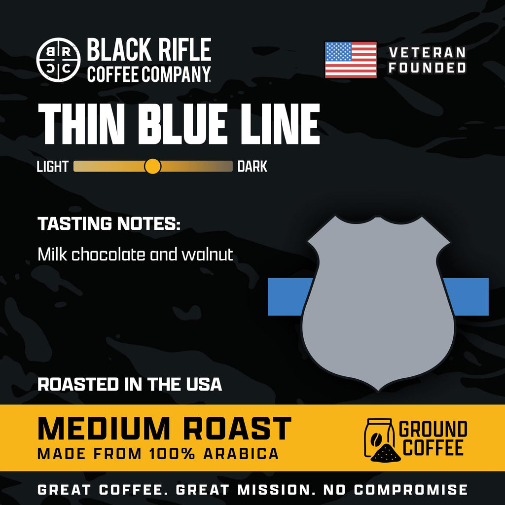 Black Rifle Coffee Company Just Black, 18oz Bag, Ground Coffee Medium Roast - Roasted Blend Made from Arabica Beans - Colombian & Brazilian Beans - Veteran Founded & American Made
