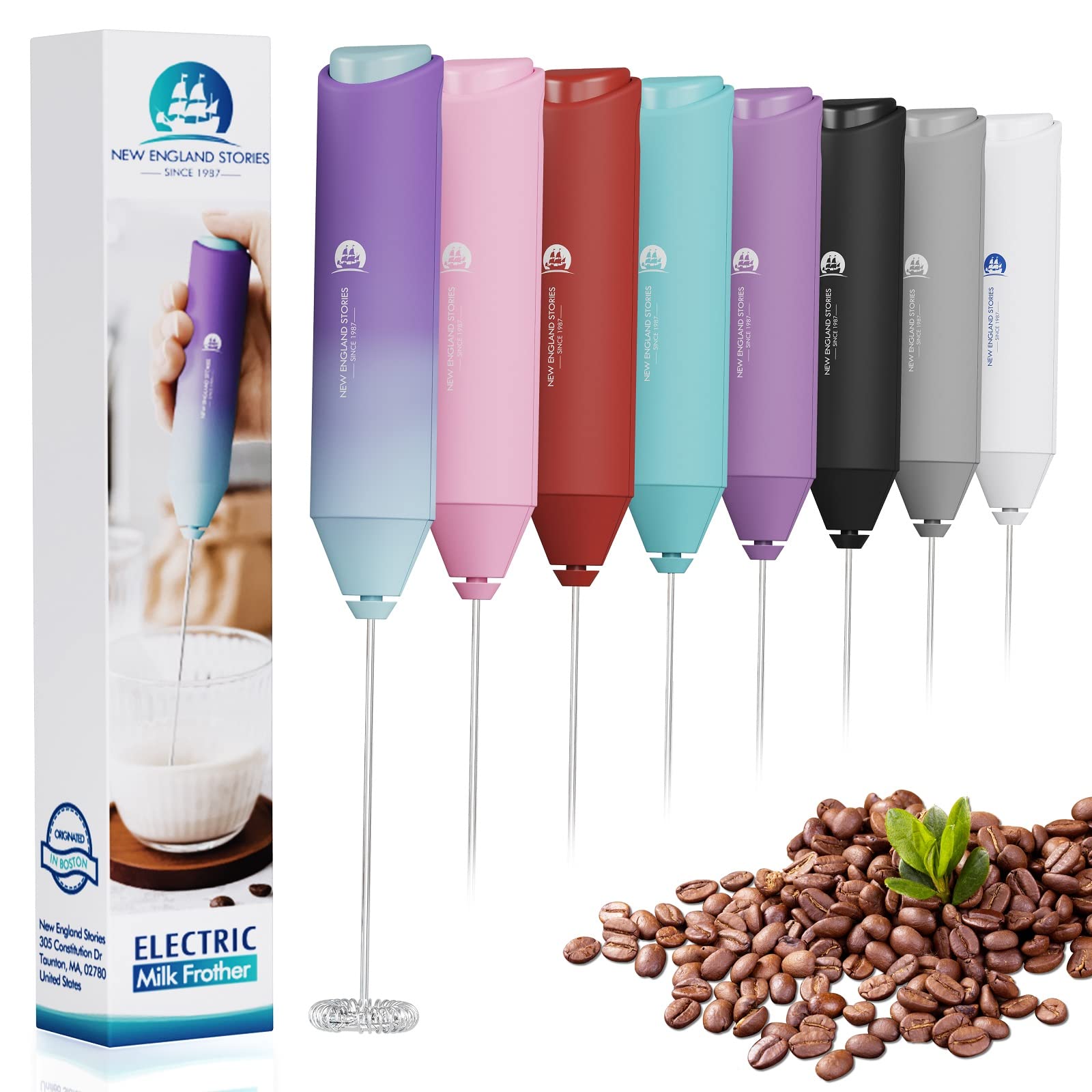 Powerful Milk Frother Handheld Foam Maker, Mini Whisk Drink Mixer for Coffee, Cappuccino, Latte, Matcha, Hot Chocolate, No Stand, Green