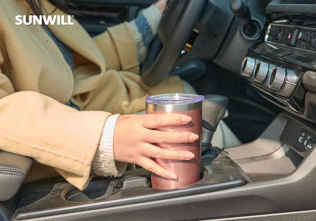 SUNWILL Travel Coffee Tumbler 20 oz, Insulated Mug with Lid, Stainless Steel Cup for Outdoor, Powder Coated Navy