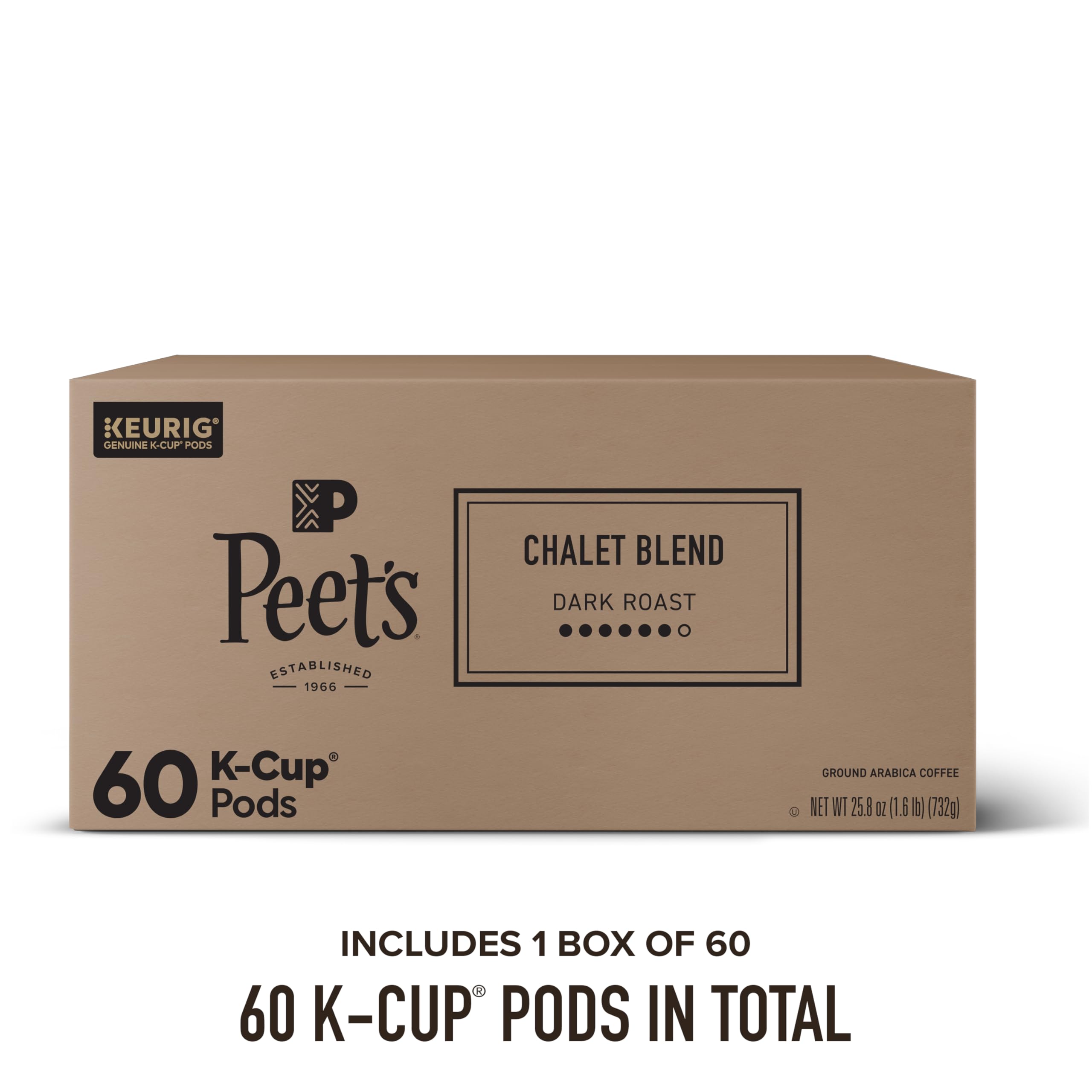 Peet's Coffee, Dark Roast Keurig K-Cup Pods, 100% Arabica Coffee - Major Dickason's Blend 75 Count (1 Box of 75 Pods)
