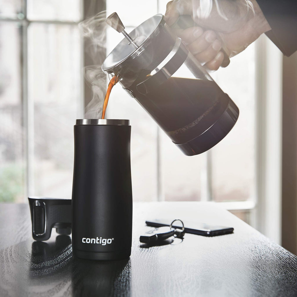 Contigo West Loop 2.0 Leak-Proof Spill-Proof Insulated Stainless Steel Travel Mug, 16oz., 2 Pack, Agave Metallic & Sake Metallic