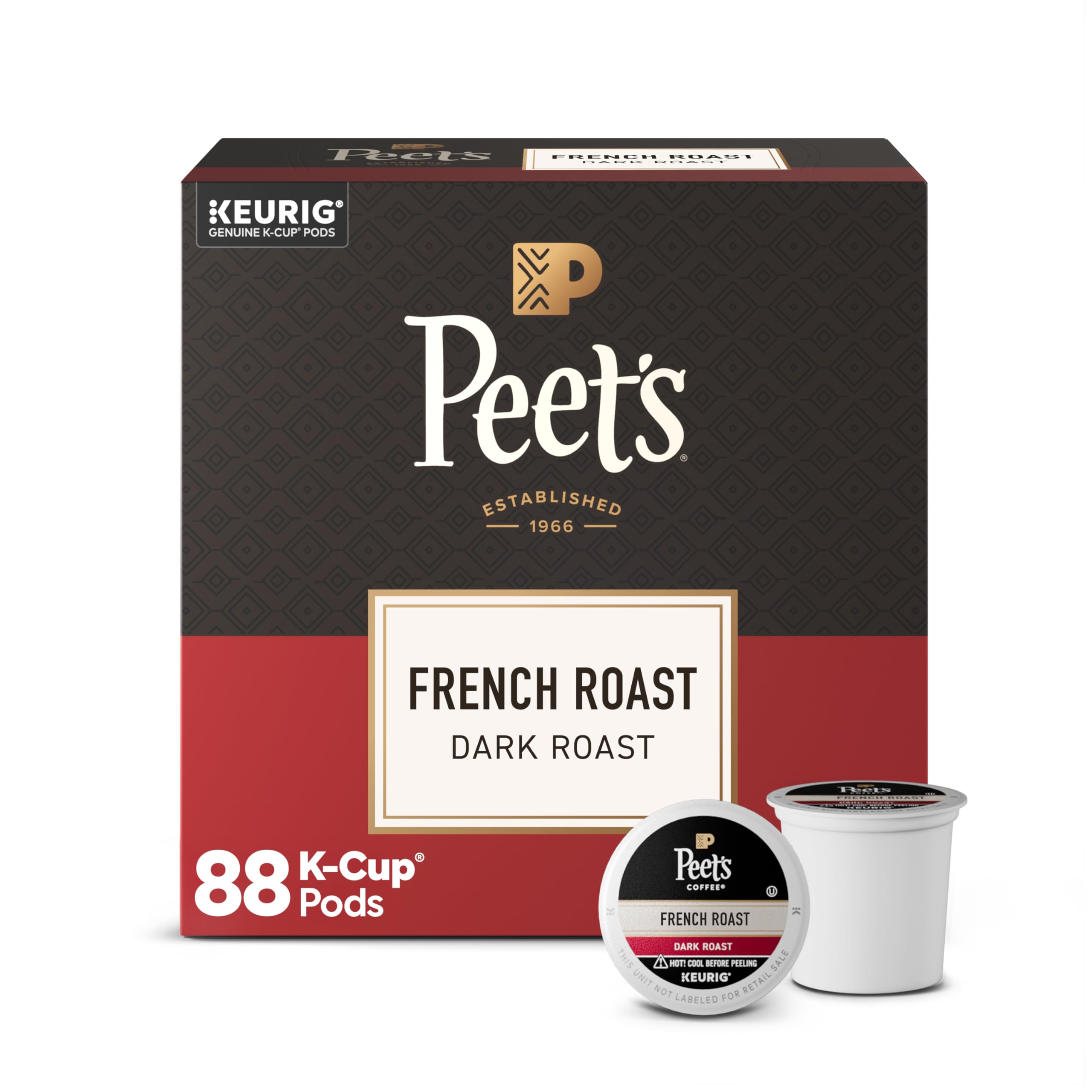 Peet's Coffee, Dark Roast Keurig K-Cup Pods, 100% Arabica Coffee - Major Dickason's Blend 75 Count (1 Box of 75 Pods)
