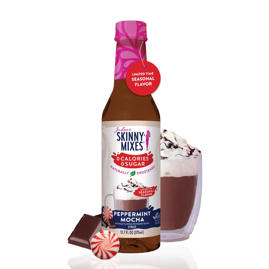Jordan's Skinny Mixes Sugar Free Coffee Syrup, Cinnamon Dolce Coffee Flavoring Syrup, Naturally Sweetened Zero Calorie Drink Mix, Lattes, Baking or Protein Shake, Dairy & Gluten Free, 12.7 Fl Oz