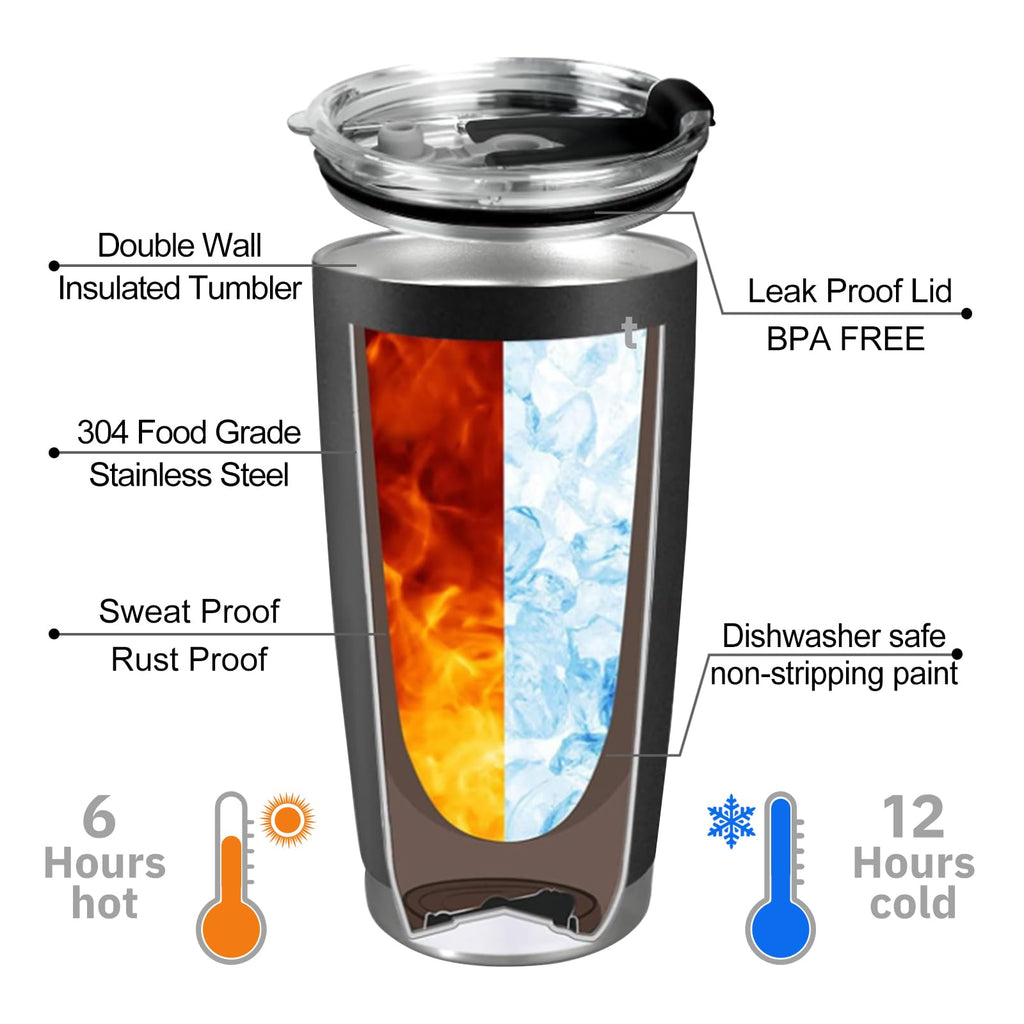 Personalized Tumbler Custom Coffee Tumbler Laser Engrave with Name 20 Oz Stainless Steel Travel Tumbler Cup Mug Personalized Gifts for Birthday Christmas Anniversary for Men Women Kids