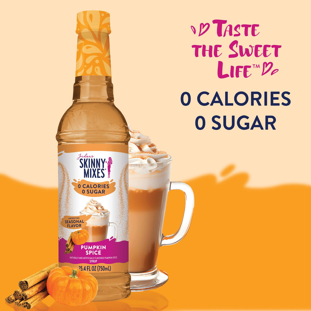 Jordan's Skinny Mixes Sugar Free Coffee Syrup, Holiday Fall Syrup Trio Coffee Flavoring Syrup, Zero Calorie Drink Mix for Lattes, Baking, Protein Shake, Dairy & Gluten Free, Kosher,12.7 Fl Oz, 3 Pack