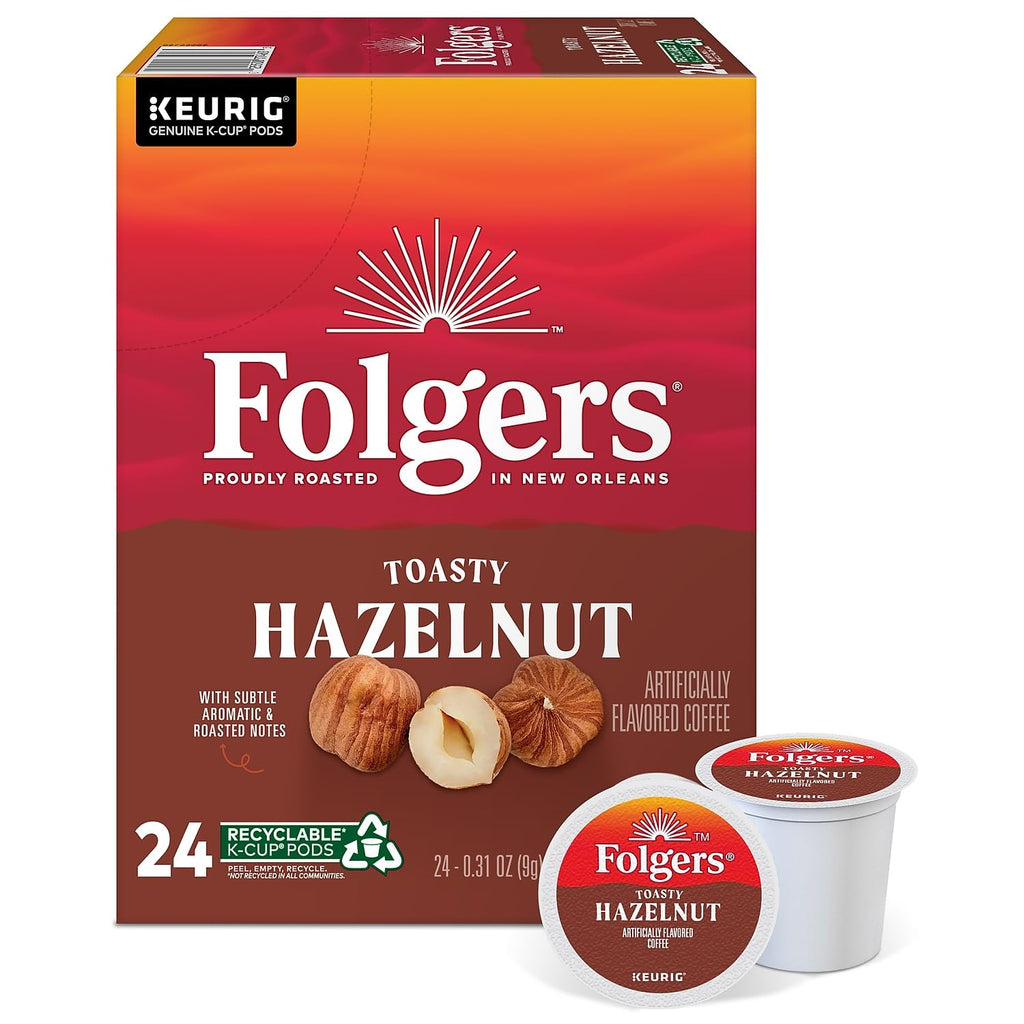 Folgers French Vanilla Artificially Flavored Coffee, Keurig K-Cup pods, 10 Count Box (Pack of 6)