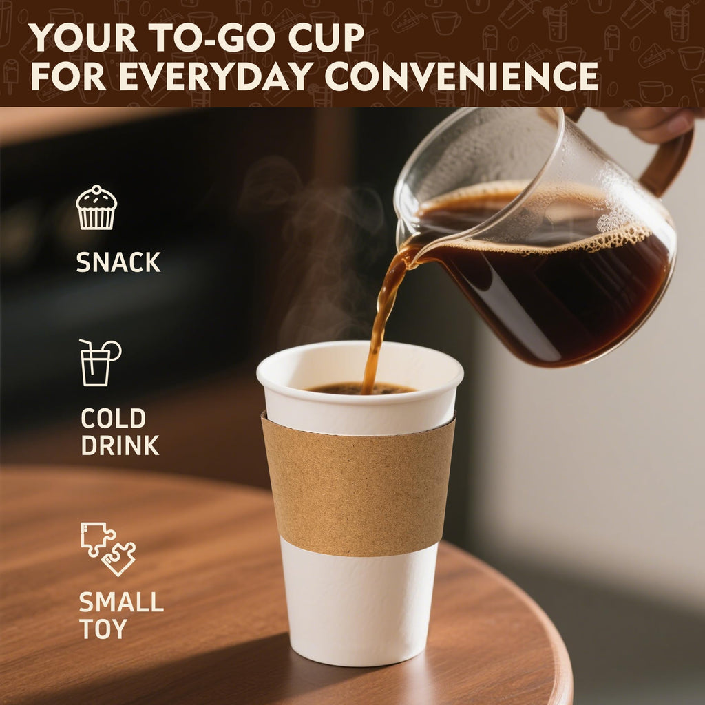 YEEHAW 100 Pack 16 oz Disposable Coffee Cups with Lids, Heat & Leak-proof Paper Cups, to Go Coffee Cups for Hot & Cold Beverage