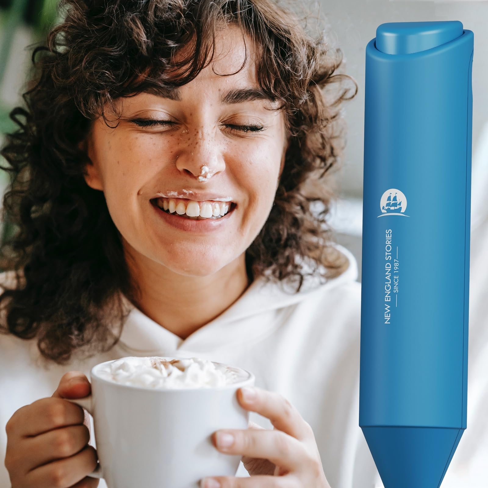 Powerful Milk Frother Handheld Foam Maker, Mini Whisk Drink Mixer for Coffee, Cappuccino, Latte, Matcha, Hot Chocolate, No Stand, Green