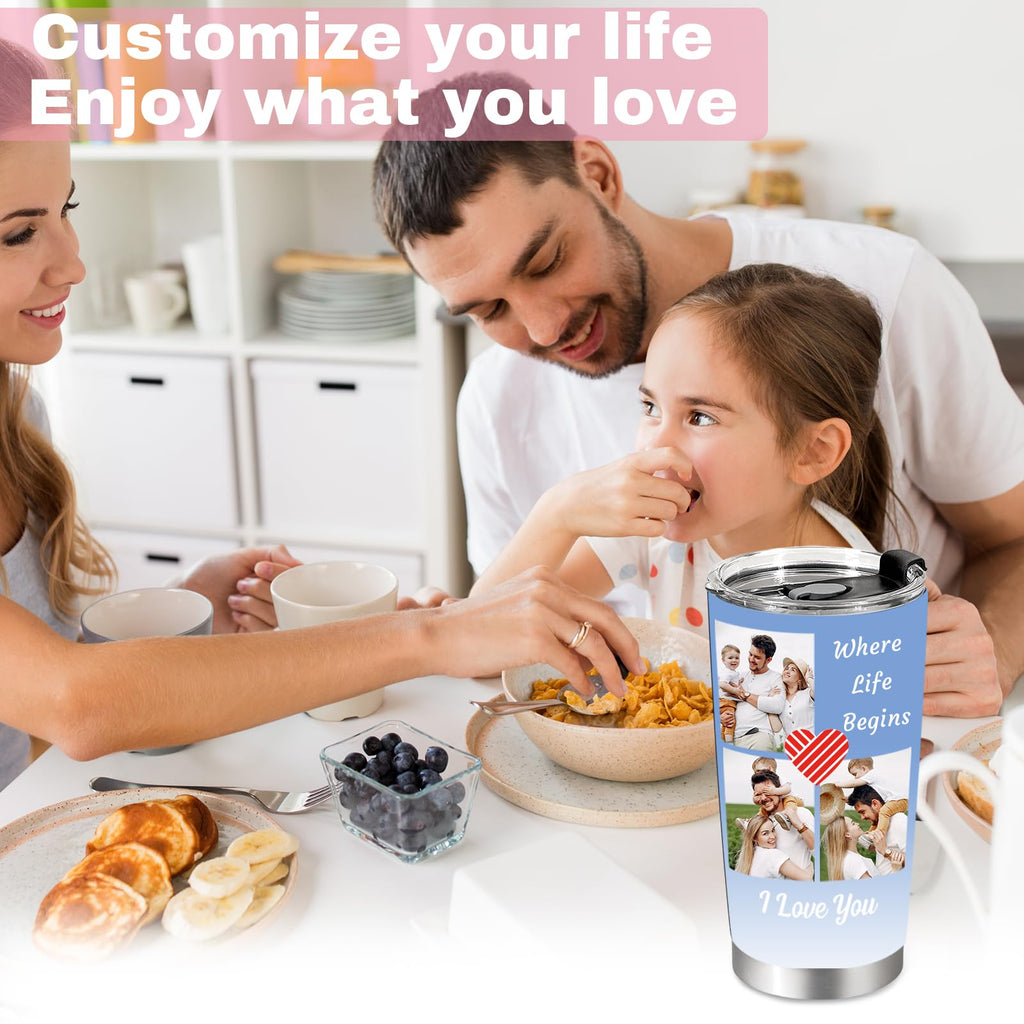 Personalized Tumbler Custom Coffee Tumbler Laser Engrave with Name 20 Oz Stainless Steel Travel Tumbler Cup Mug Personalized Gifts for Birthday Christmas Anniversary for Men Women Kids