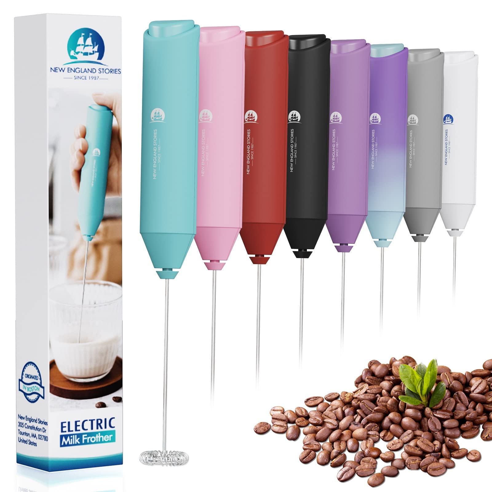 Powerful Milk Frother Handheld Foam Maker, Mini Whisk Drink Mixer for Coffee, Cappuccino, Latte, Matcha, Hot Chocolate, No Stand, Green