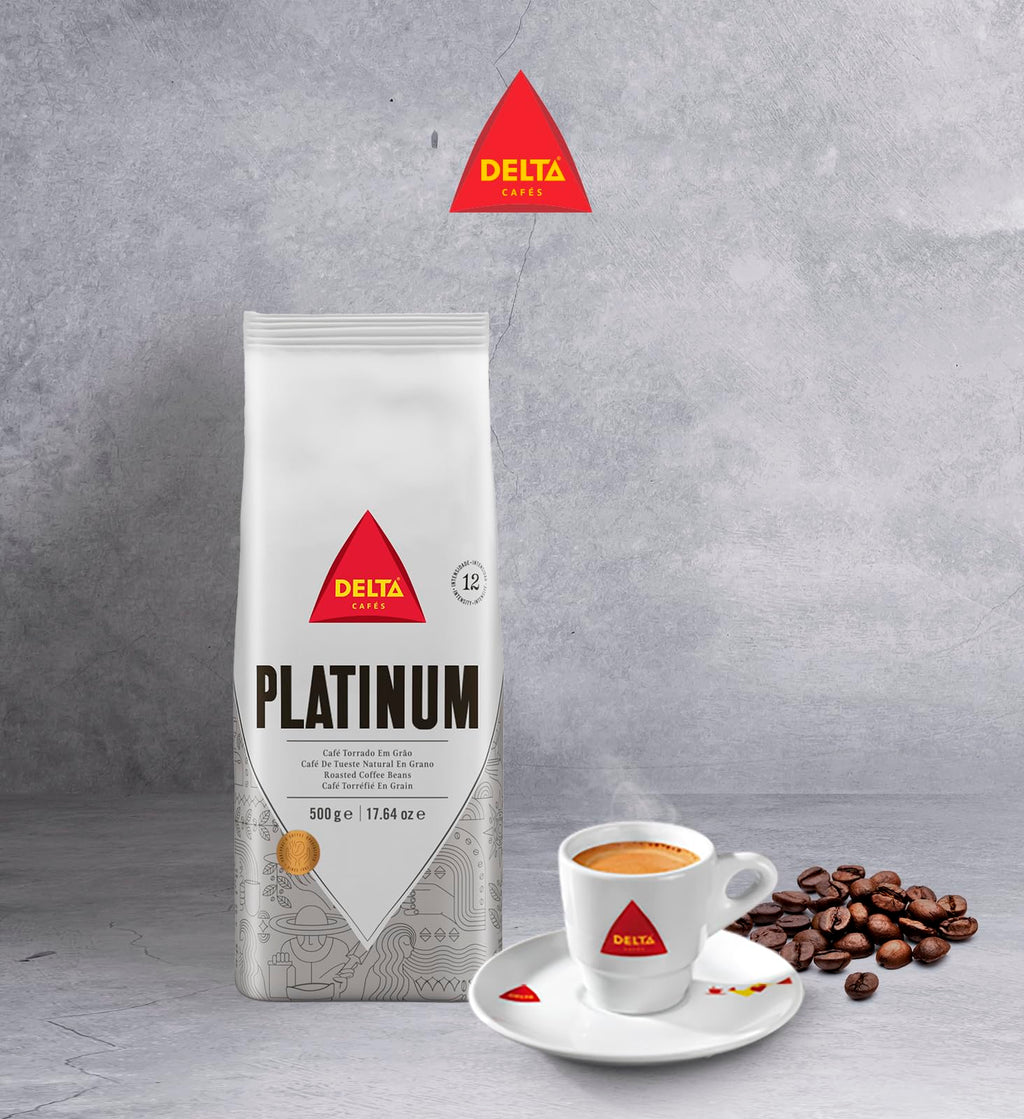 Delta Cafés Platinum Whole Bean Coffee 35.2oz Intense Espresso Beans Medium Roast Coffee