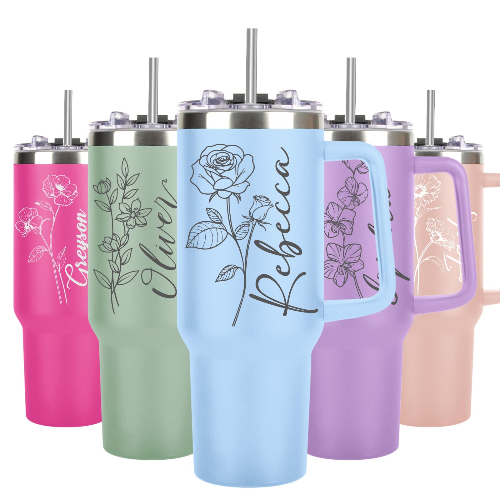 Personalized Tumbler Custom Coffee Tumbler Laser Engrave with Name 20 Oz Stainless Steel Travel Tumbler Cup Mug Personalized Gifts for Birthday Christmas Anniversary for Men Women Kids