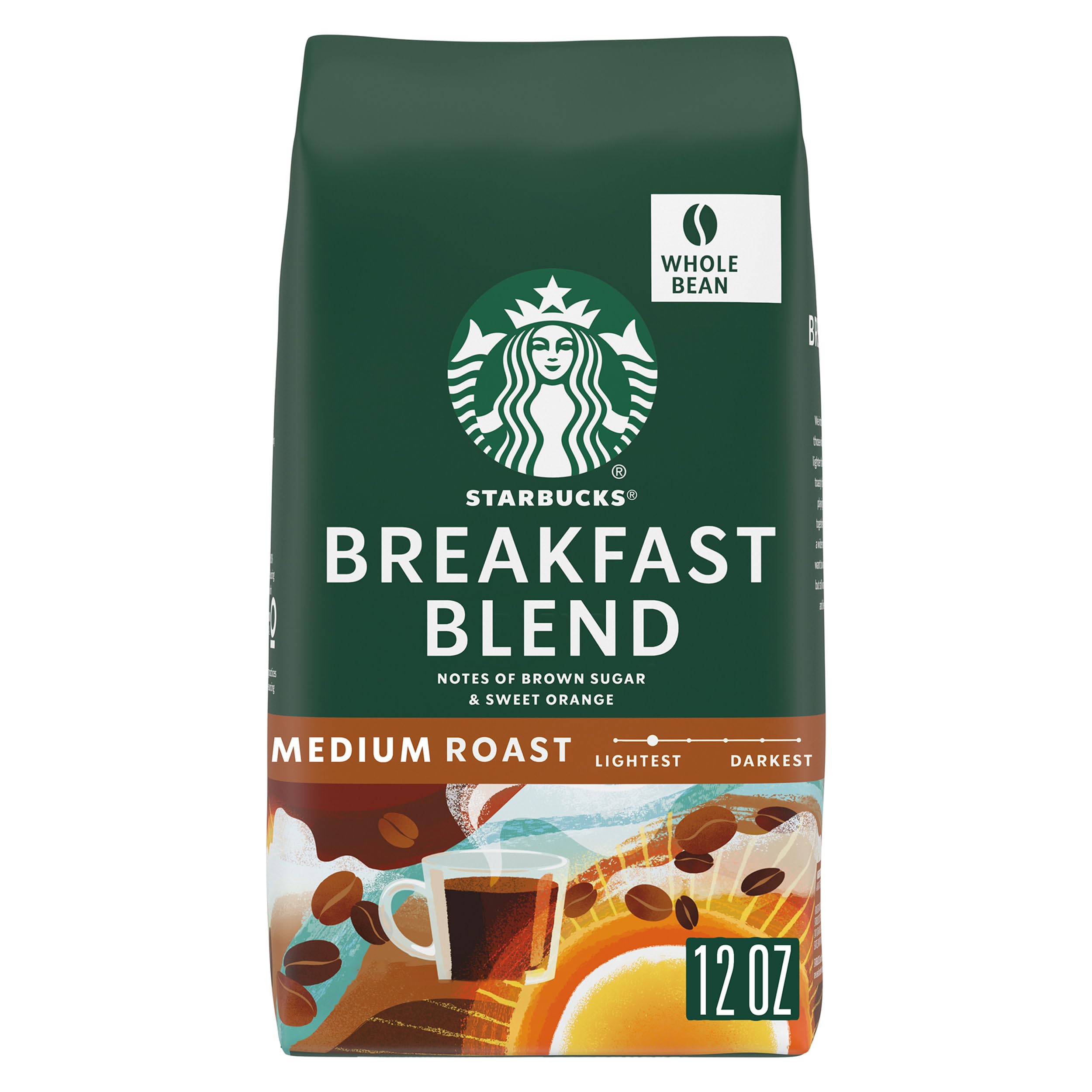 Starbucks Whole Coffee Beans, Medium Roast Hot or Iced Coffee, Pike Place Roast, 28 oz