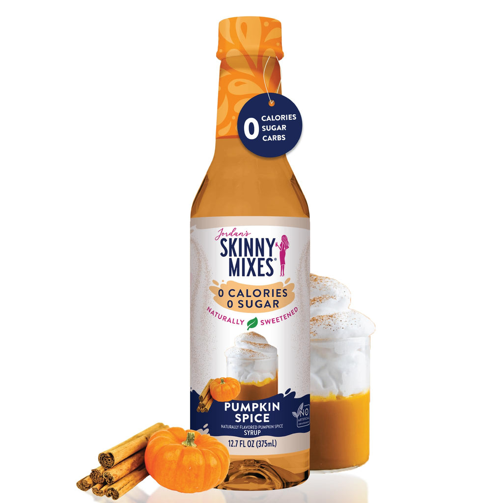 Jordan's Skinny Mixes Sugar Free Coffee Syrup, Cinnamon Dolce Coffee Flavoring Syrup, Naturally Sweetened Zero Calorie Drink Mix, Lattes, Baking or Protein Shake, Dairy & Gluten Free, 12.7 Fl Oz
