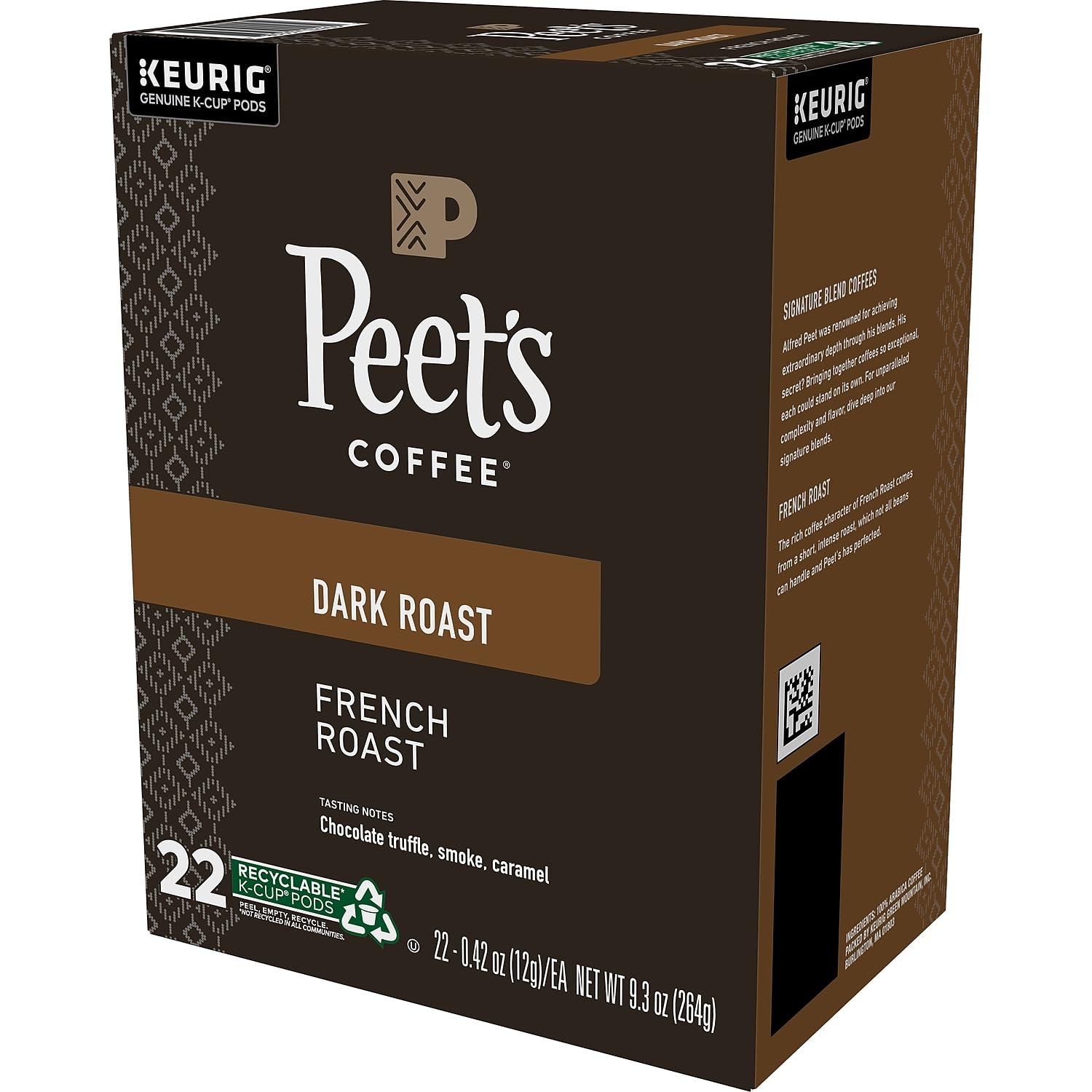 Peet's Coffee, Dark Roast Keurig K-Cup Pods, 100% Arabica Coffee - Major Dickason's Blend 75 Count (1 Box of 75 Pods)