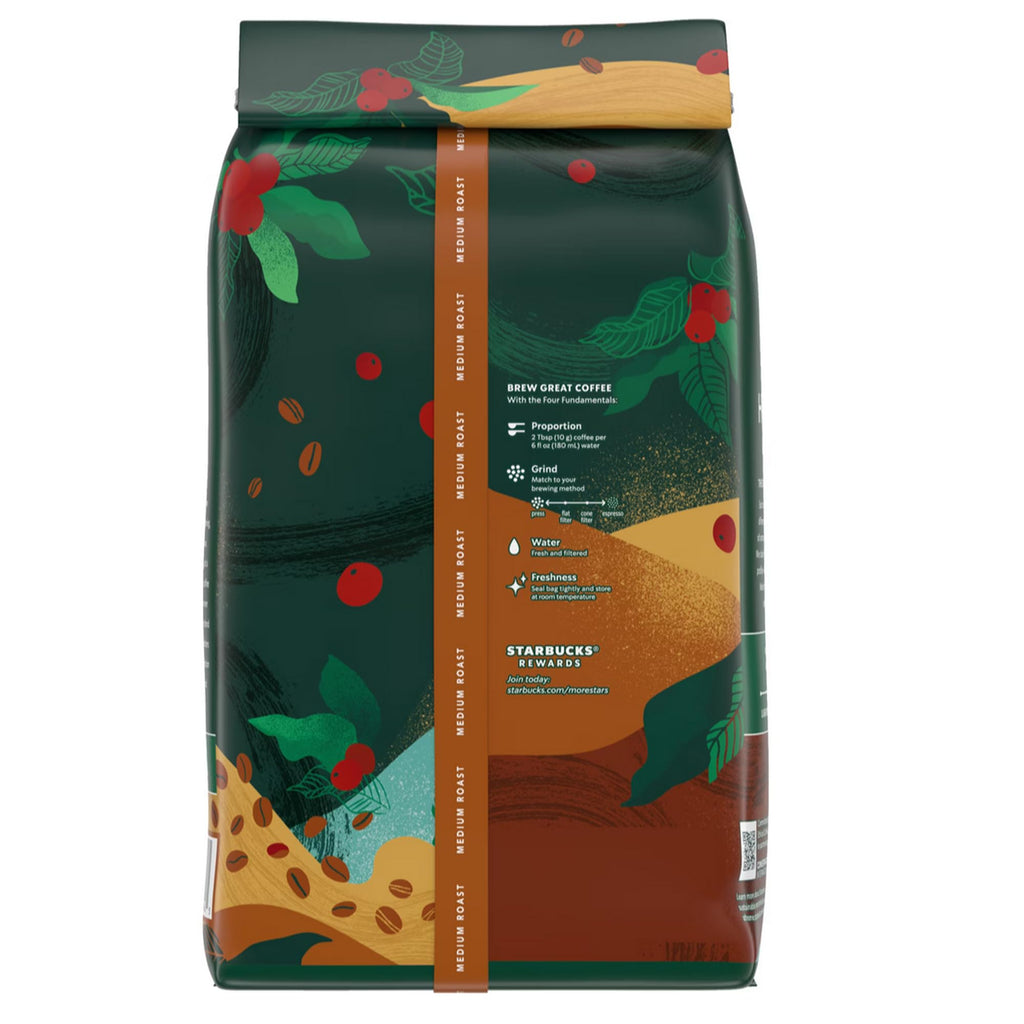 Starbucks Whole Coffee Beans, Medium Roast Hot or Iced Coffee, Pike Place Roast, 28 oz