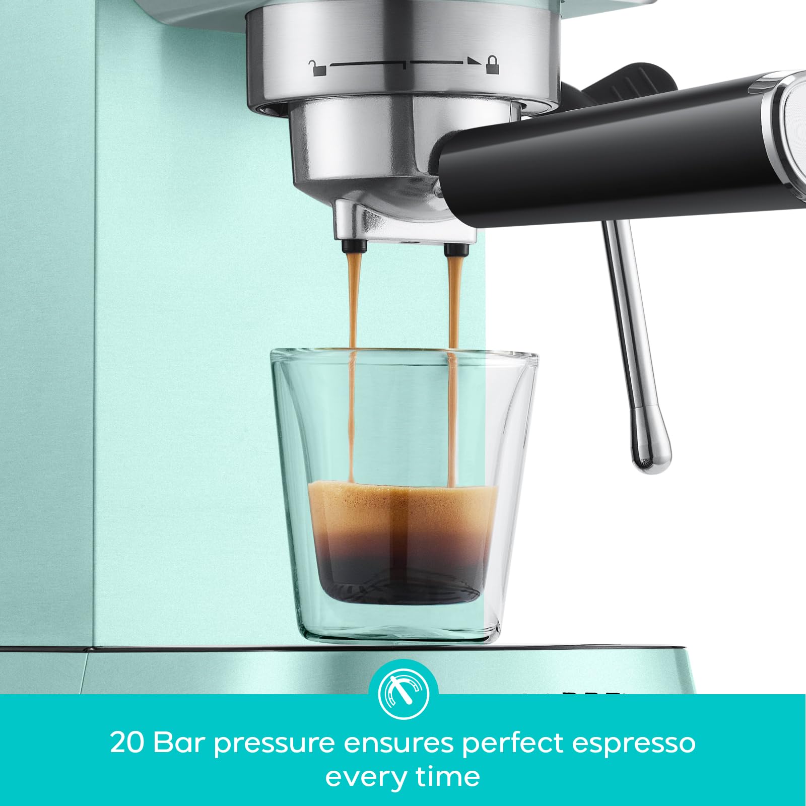 CASABREWS CM5418 Espresso Machine 20 Bar, Compact Espresso Maker with Steam Milk Frother, Stainless Steel Coffee Machine with 34oz Removable Water Tank for Cappuccino, Gift for Women or Men, Silver