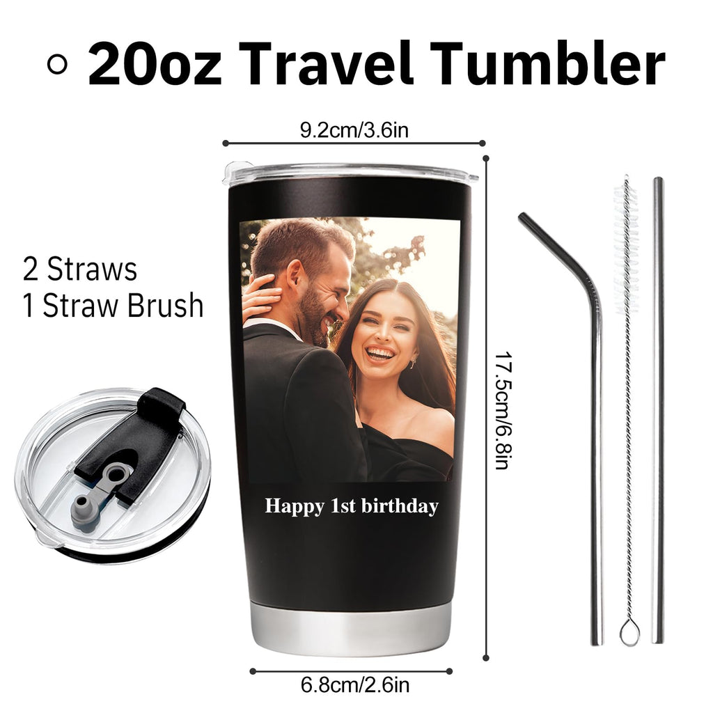 Personalized Tumbler Custom Coffee Tumbler Laser Engrave with Name 20 Oz Stainless Steel Travel Tumbler Cup Mug Personalized Gifts for Birthday Christmas Anniversary for Men Women Kids