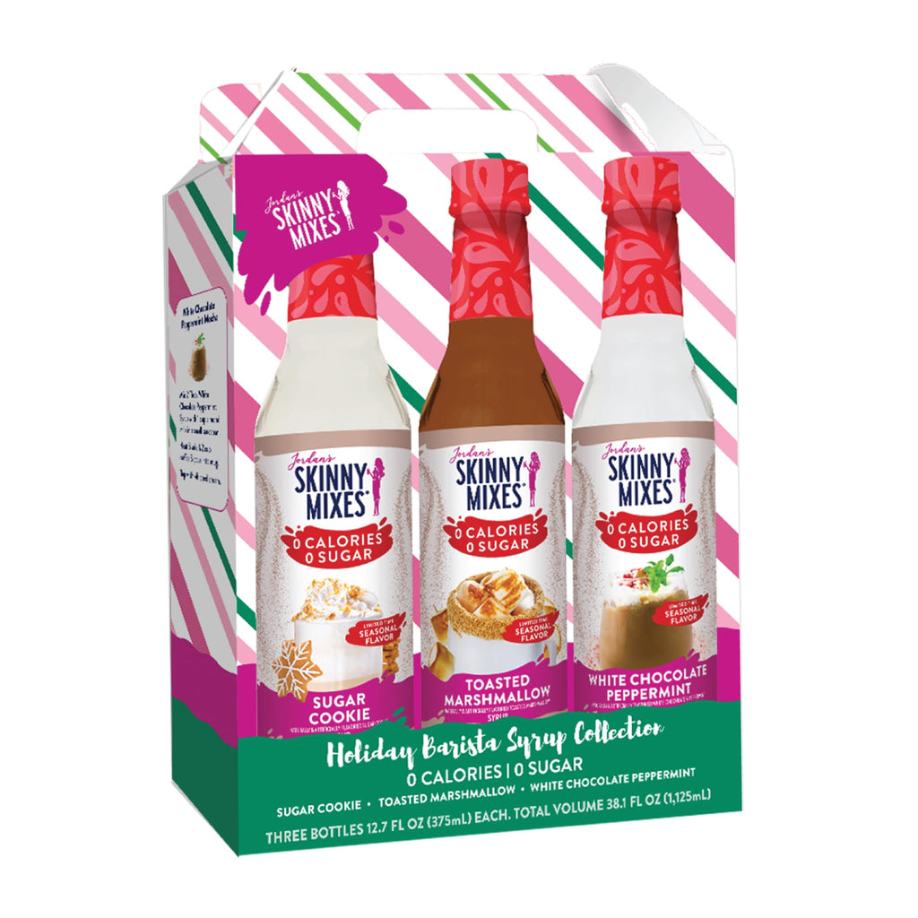 Jordan's Skinny Mixes Sugar Free Coffee Syrup, Holiday Fall Syrup Trio Coffee Flavoring Syrup, Zero Calorie Drink Mix for Lattes, Baking, Protein Shake, Dairy & Gluten Free, Kosher,12.7 Fl Oz, 3 Pack