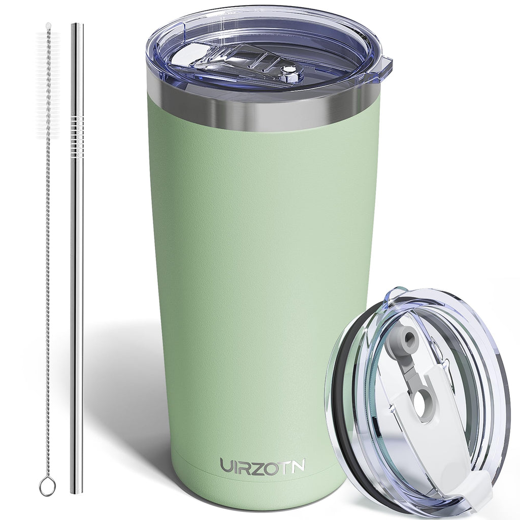 Travel Coffee Tumbler 20oz, Travel Coffee Mug with Dual Lids and Straw, Stainless Steel Double Wall Vacuum Insulated Tumbler for Hot/Iced Drinks (Textured Matte, Navy Blue)
