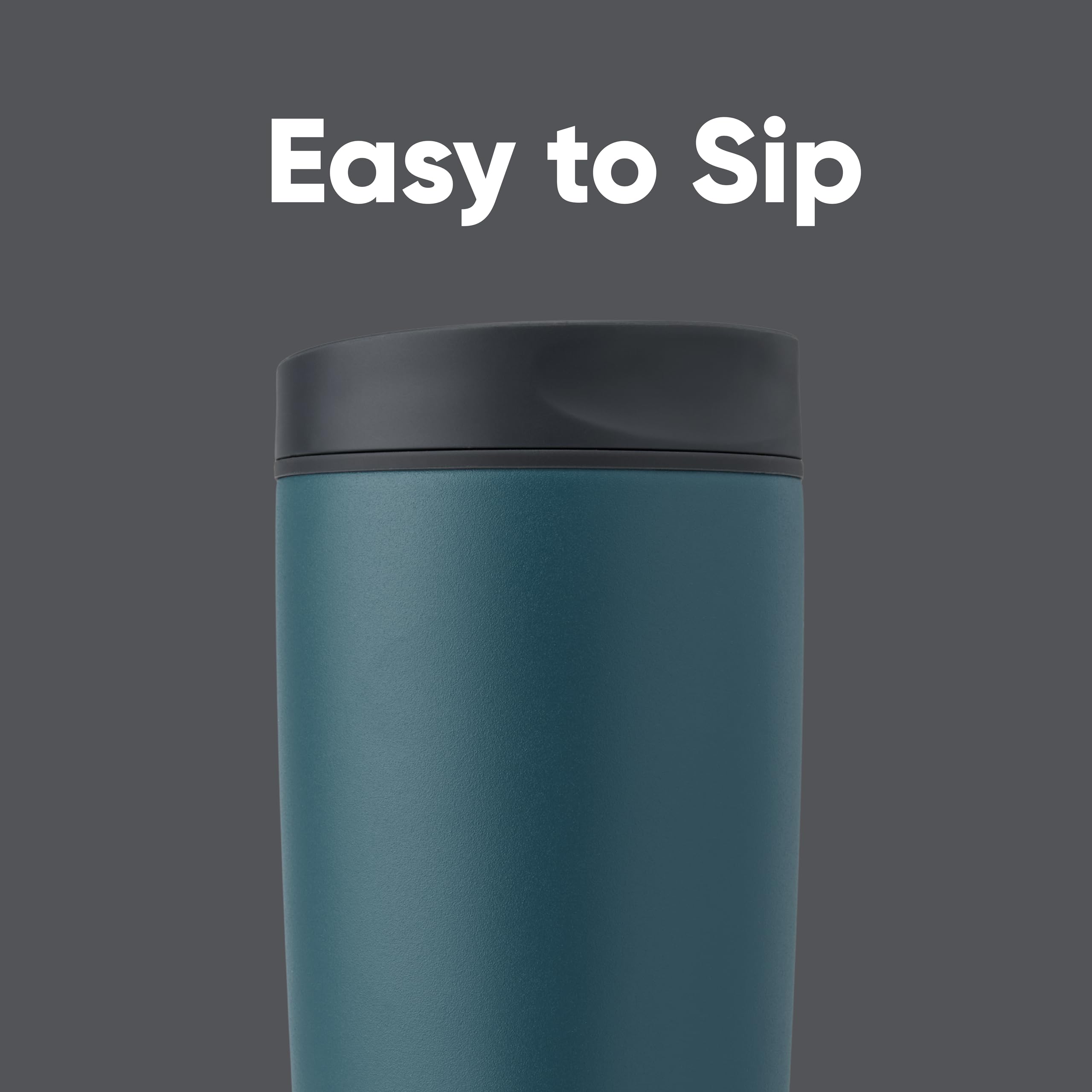Owala SmoothSip Slider Insulated Stainless Steel Coffee Tumbler, Reusable Iced Coffee Cup, Hot Coffee Travel Mug, BPA Free 12 oz, Vanilla Bean